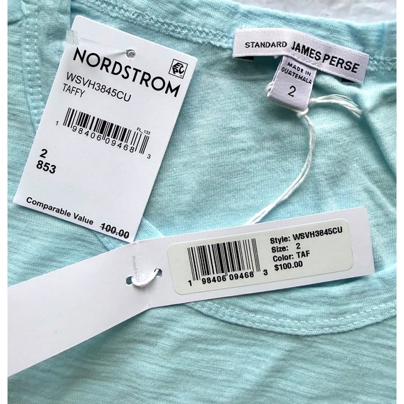 JAMES PERSE NWT CREW NECK COTTON/MODAL TAFFY MUSCLE TEE. SIZE 2 (M) - Picture 9 of 12